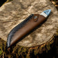 Handmade Damascus Steel Skinning Knife with Leather Sheath