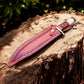 Handmade Damascus Bowie Knife – Bone & Rosewood Handle