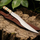 Custom Handmade Bowie Knife - 12" D2 Steel Blade, Exotic Wood & Bone Handle