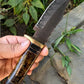 Handmade Damascus Hunting Knife with Epoxy Resin Handle