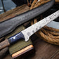 Handmade Damascus Fillet Knife – Olivewood & Resin Handle