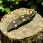 Handmade Damascus Steel Skinning Knife with Exotic Wood Handle