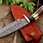 Handmade Damascus Hunting Knife – Antler & Wood Handle