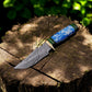 Handmade Damascus Hunting Knife with Epoxy Resin Handle