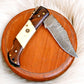 Handmade Damascus Steel Pocket Knife – Rosewood & Bone