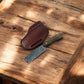 Handmade Damascus Bull Cutter Knife with Walnut Handle
