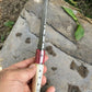 Handmade Damascus Hunting Knife – Bone & Exotic Wood