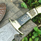 Handmade Damascus Bowie Knife | 16" Antler Horn Handle