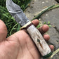 Custom Handmade Damascus Hunting Knife – 7.5” with Bone Handle