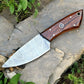 Handmade Damascus Hunting Knife with Rosewood Handle