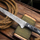 Handmade Damascus Fillet Knife with G-10 Micarta Handle
