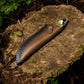 Handmade Damascus Steel Skinning Knife with Leather Sheath