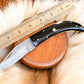 Handmade Damascus Steel Pocket Knife with Buffalo Horn