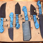 Handmade Damascus Kitchen Knives Set – Epoxy Resin Handles