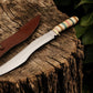 Custom Handmade Bowie Knife - 12" D2 Steel Blade, Exotic Wood & Bone Handle