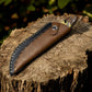 Handmade Damascus Steel Skinning Knife with Leather Sheath