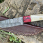 Handmade Damascus Hunting Knife – Bone & Exotic Wood