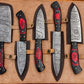 Handmade Damascus Kitchen Knives Set – Exotic Wood & G10