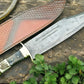 Handmade Damascus Bowie Knife | 16" Antler Horn Handle