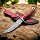 Handmade Damascus Bowie Knife – Buffalo Horn Handle