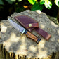 Custom Handmade Damascus Hunting Knife with Epoxy Handle