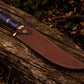 Handmade Damascus Steel Bowie Knife with Exotic Wood Handle - 15 Inches