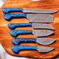 Handmade Damascus Kitchen Knives Set – Epoxy Resin Handle
