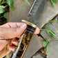 Handmade Damascus Hunting Knife with Epoxy Resin Handle