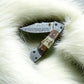 Handmade Damascus Pocket Knife – Rosewood & Antler Horn