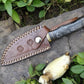 Custom Handmade Damascus Hunting Knife – 8" with Sheath