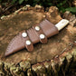 Handmade Damascus Skinning Knife – Epoxy Resin & Bone