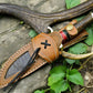 Handmade Damascus Hunting Knife – Antler & Wood Handle