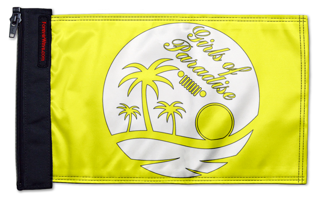 Girls Of Paradise 12"x18" Forever Wave Flag for Boats